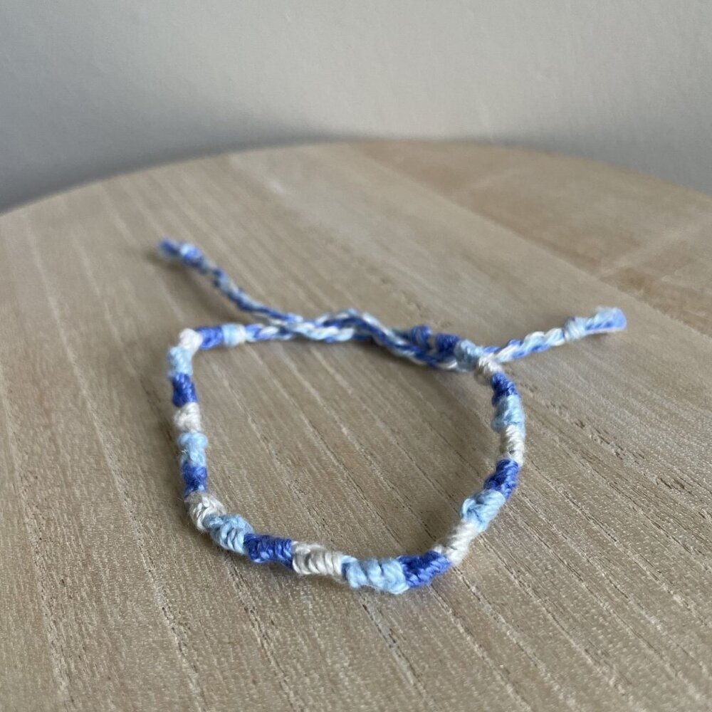 Brenna Bracelet, anklet, trendy, comfortable, tie, embroidery thread, woven, gif